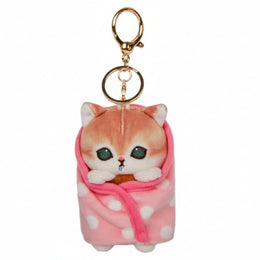 Licensed Mofusand Kitten in a Blanket Poka Dots
